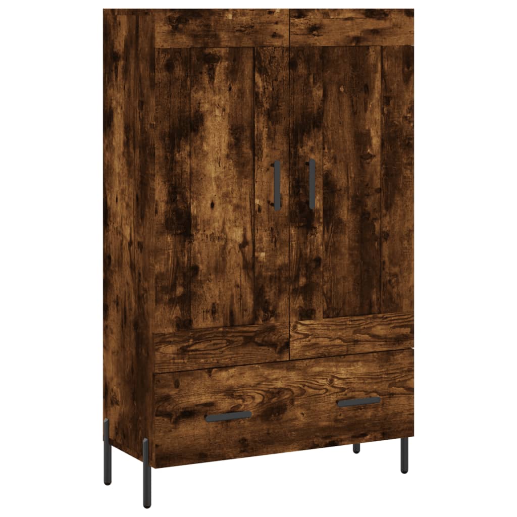 Highboard røkt eik 69,5x31x115 cm konstruert tre