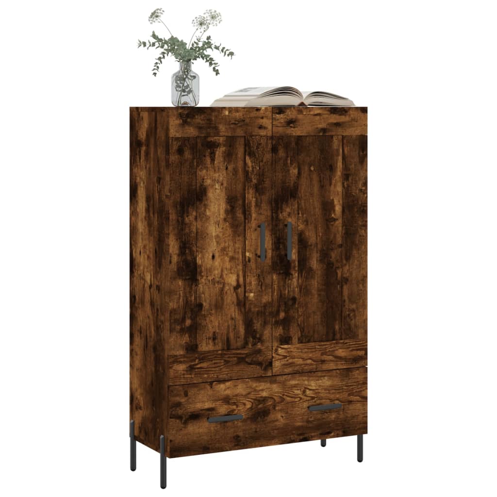 Highboard røkt eik 69,5x31x115 cm konstruert tre