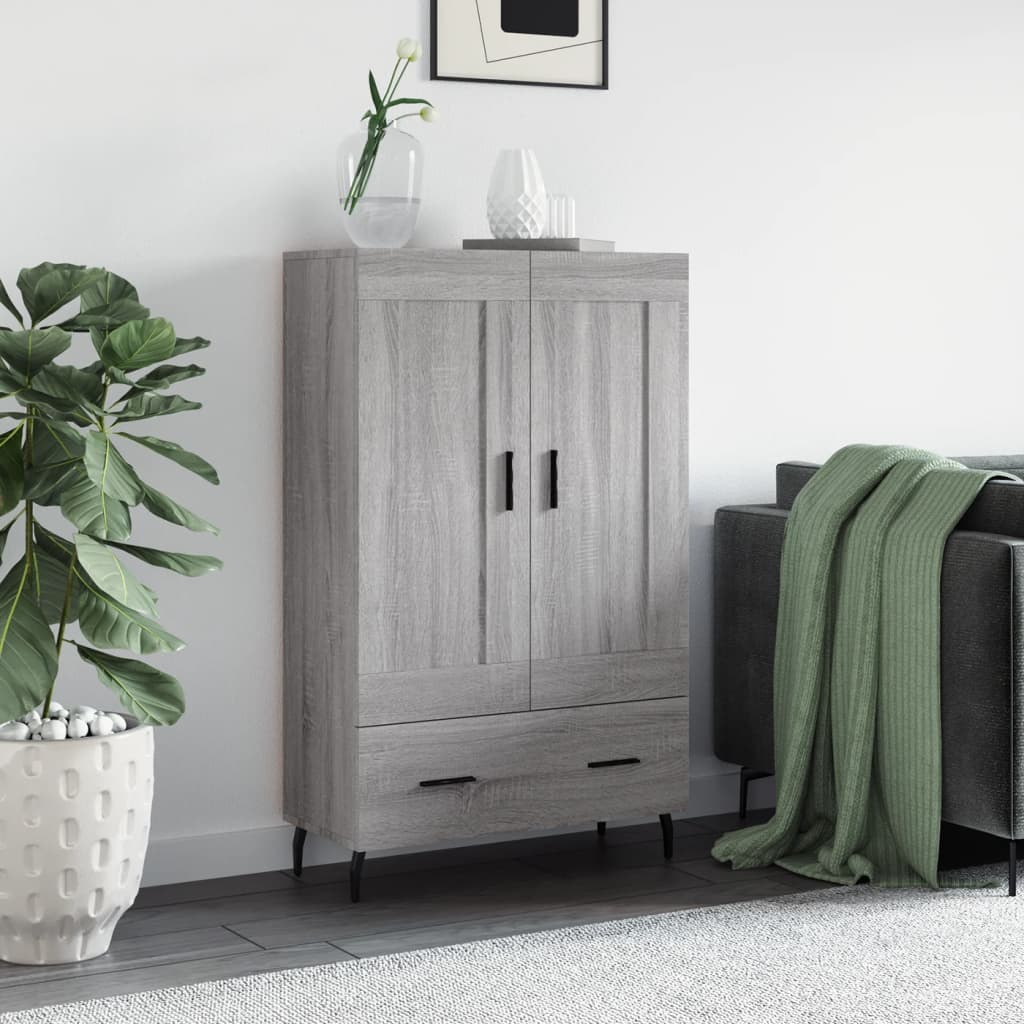 Highboard grå sonoma 69,5x31x115 cm konstruert tre
