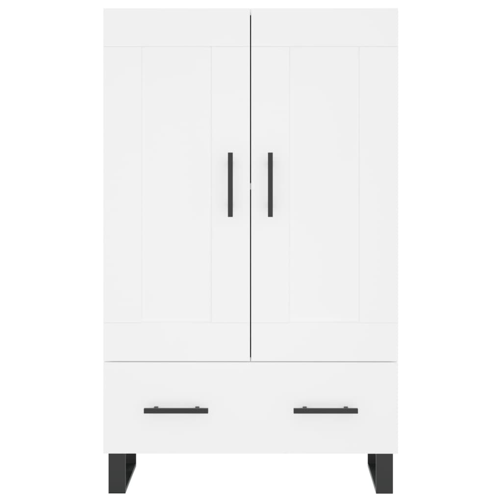 Highboard hvit 69,5x31x115 cm konstruert tre