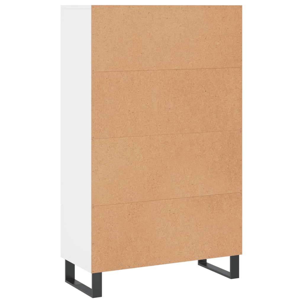 Highboard hvit 69,5x31x115 cm konstruert tre