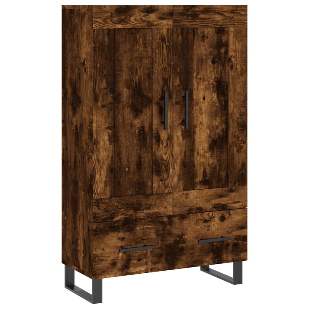 Highboard røkt eik 69,5x31x115 cm konstruert tre
