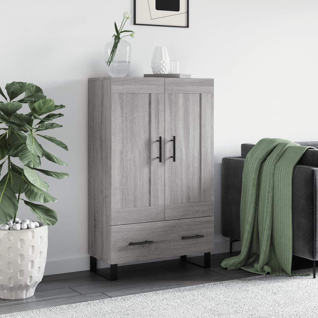 Highboard grå sonoma 69,5x31x115 cm konstruert tre