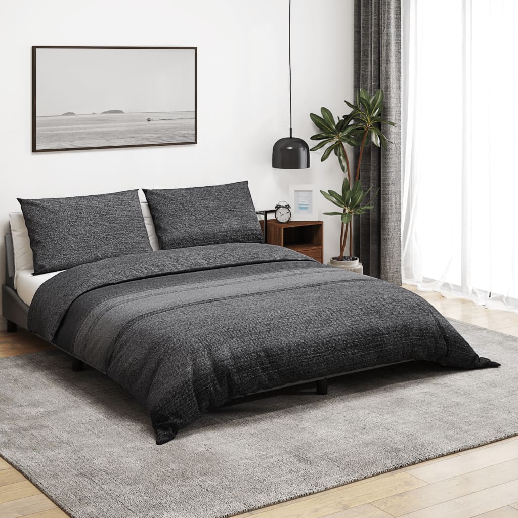 Sengesett mørkegrå 155x220 cm bomull