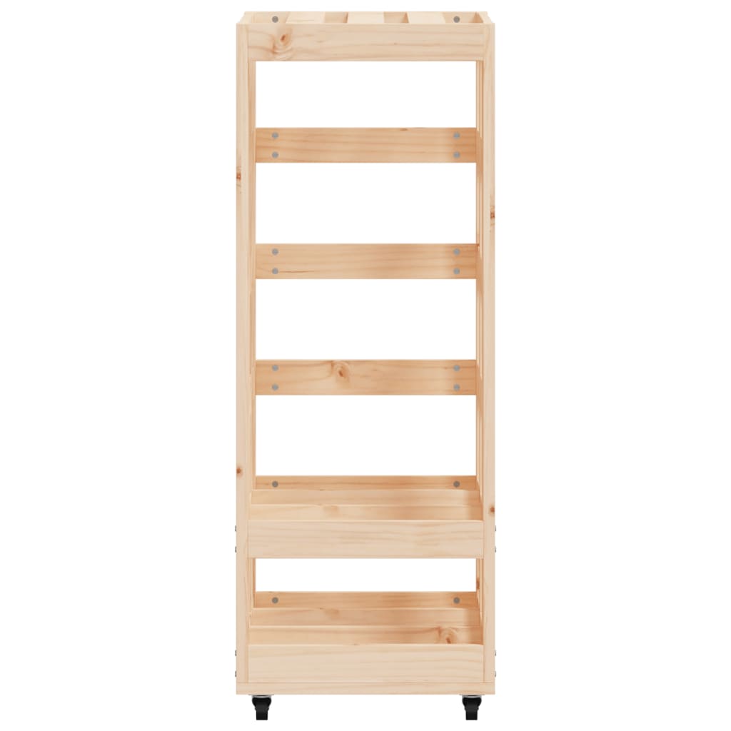 Vedstativ med hjul 40x49x110 cm heltre furu