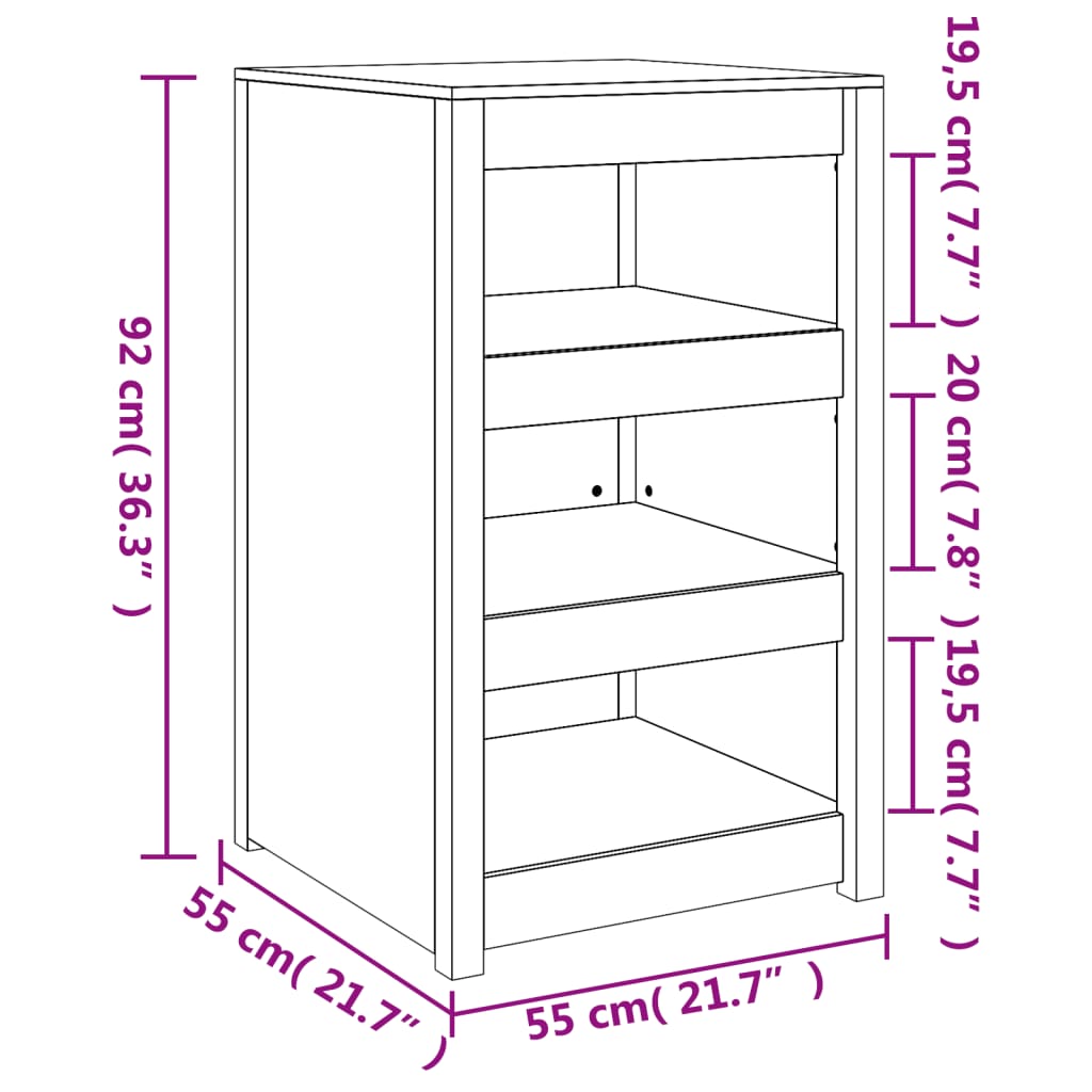 Utekjøkkenskap MEPPEL 55x55x92 cm heltre douglasgran