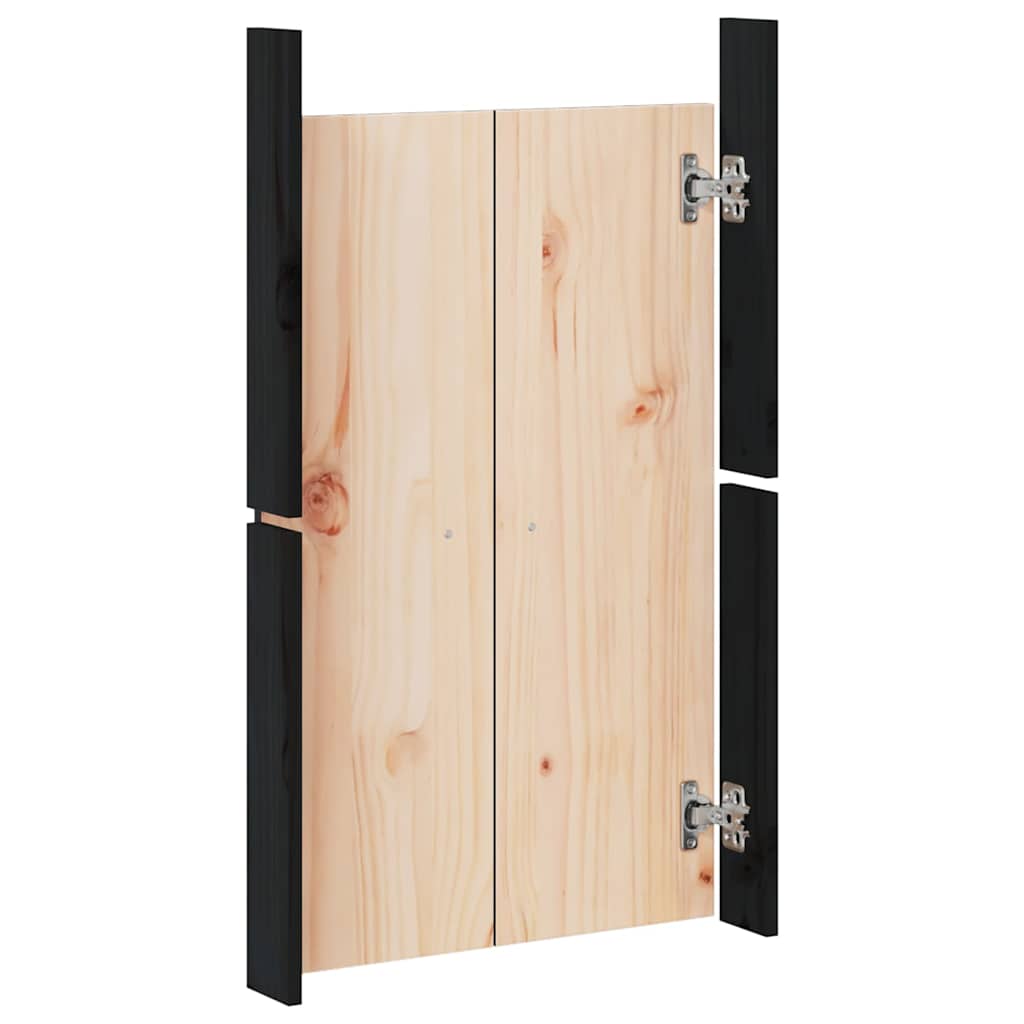 Utekjøkkendører MEPPEL svart 50x9x82 cm heltre furu