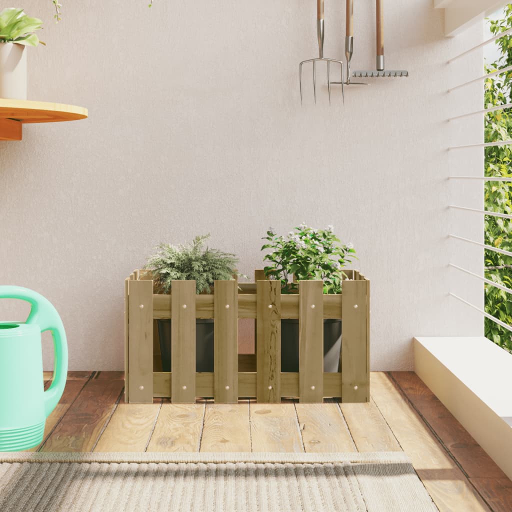 Plantekasse med gjerdedesign 60x30x30 cm impregnert furu