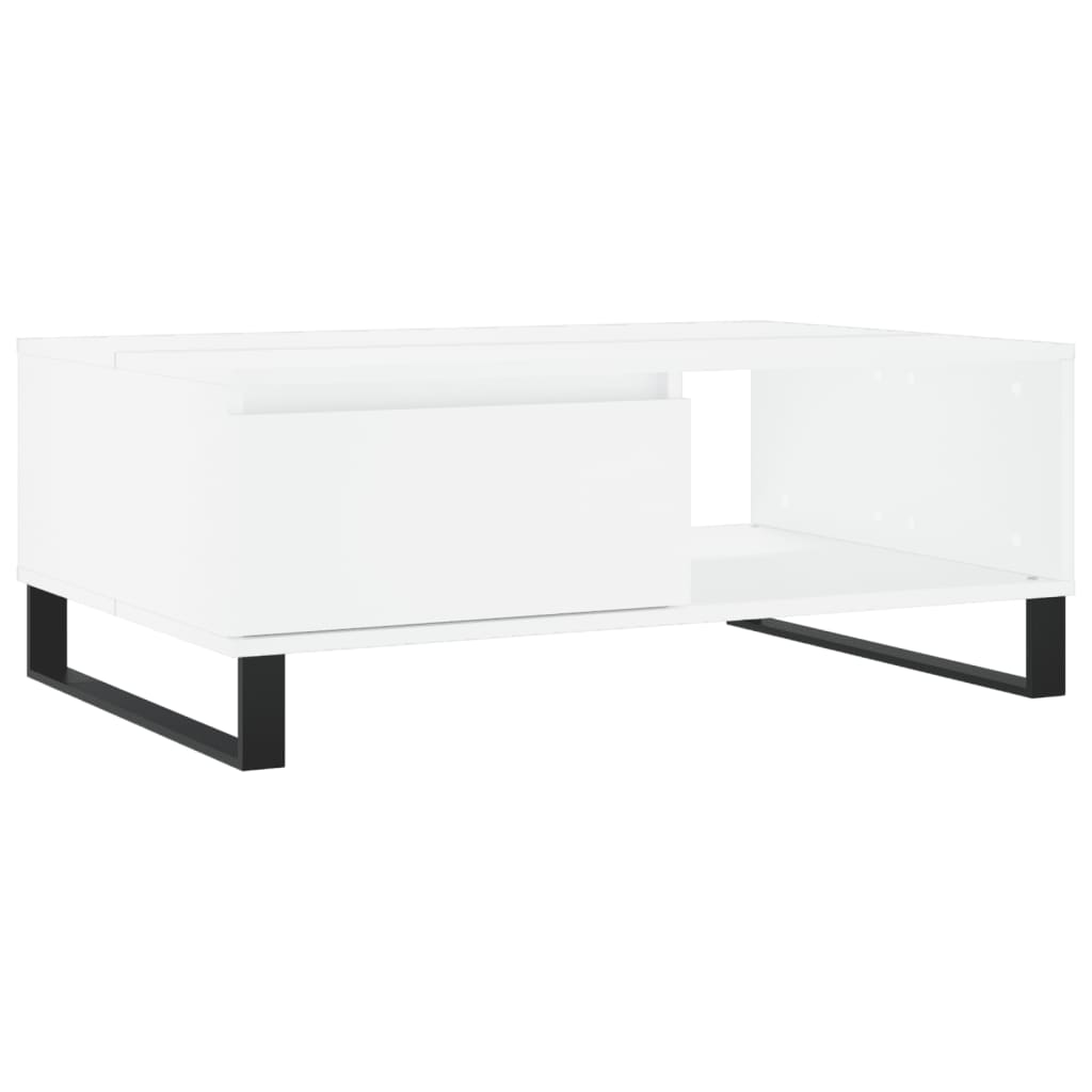 Salongbord hvit 90x60x35 cm konstruert tre