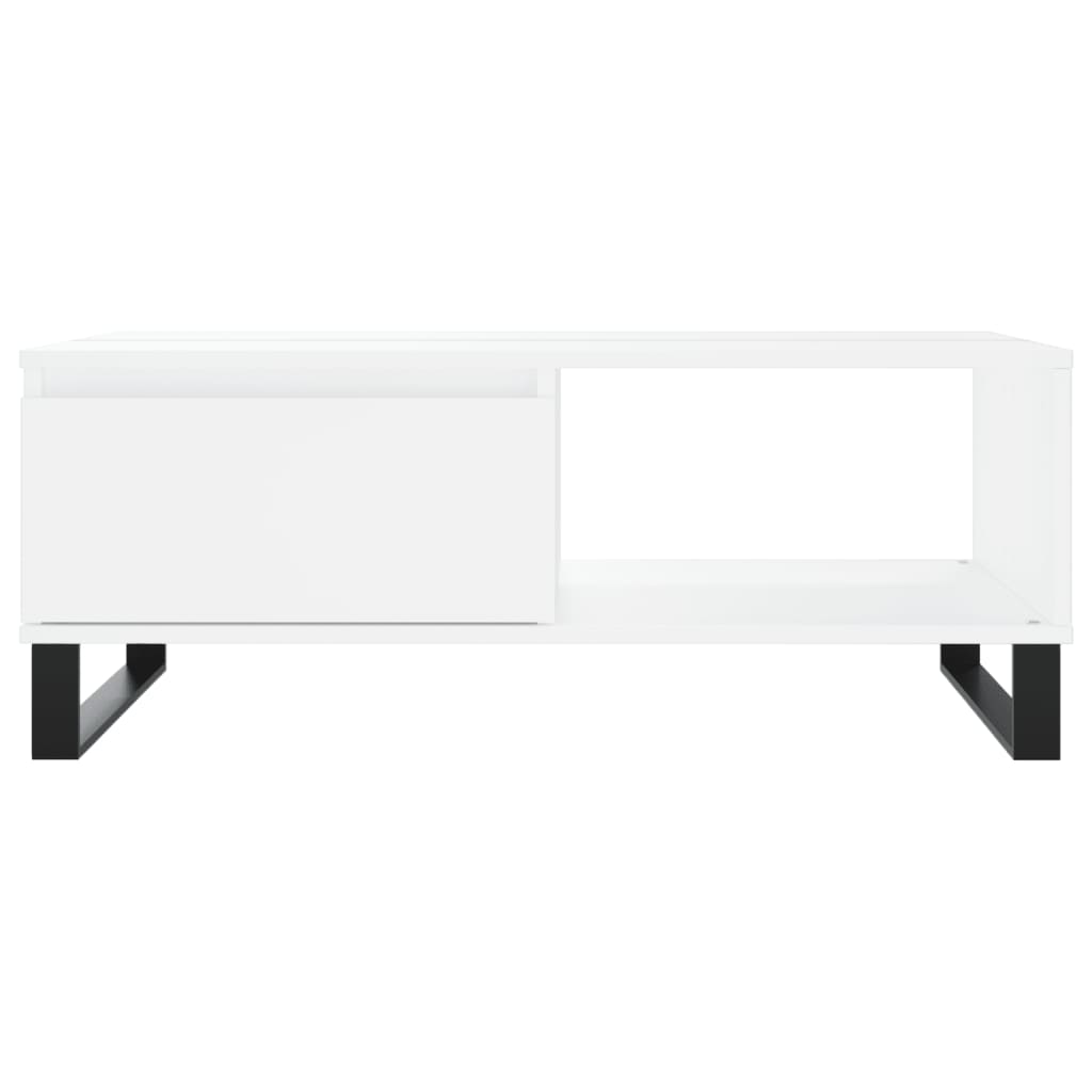 Salongbord hvit 90x60x35 cm konstruert tre