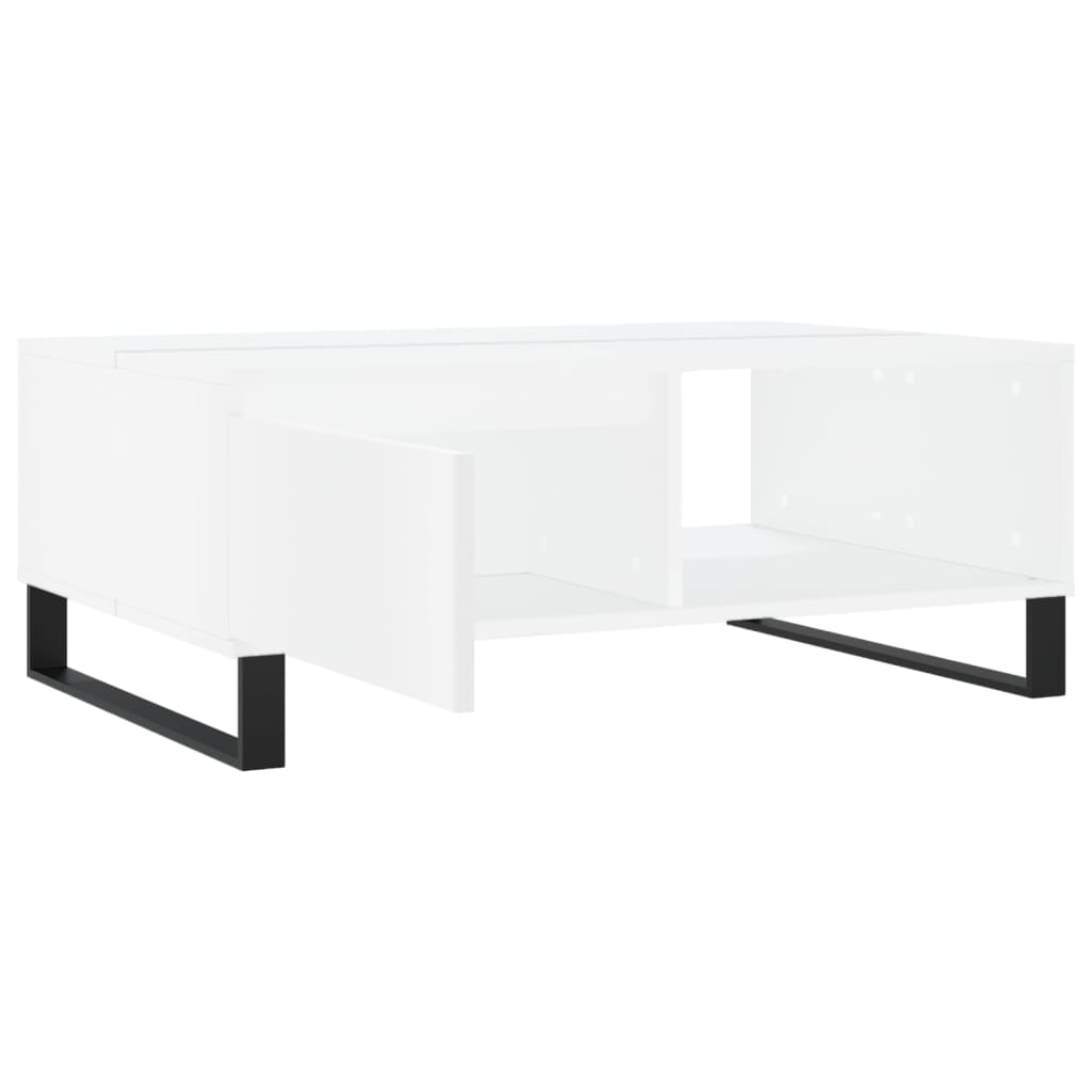 Salongbord hvit 90x60x35 cm konstruert tre