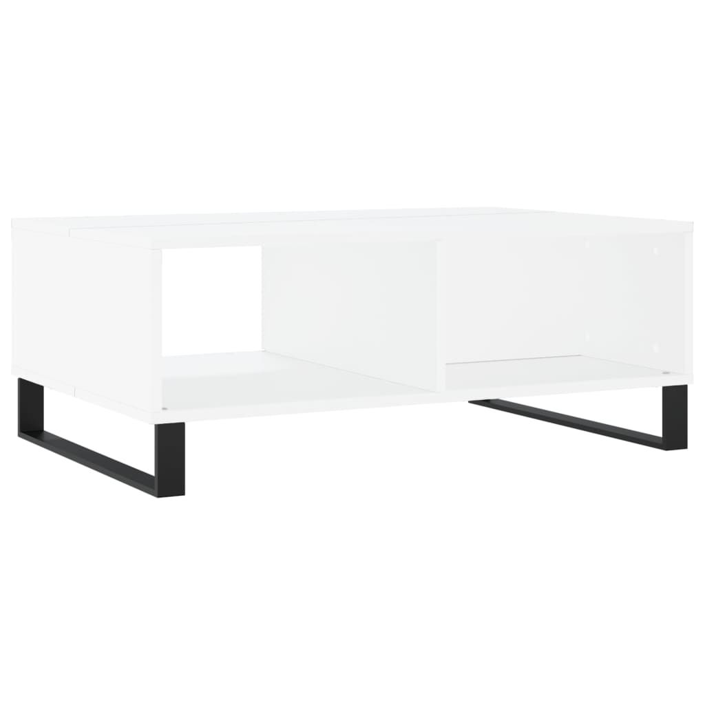 Salongbord hvit 90x60x35 cm konstruert tre
