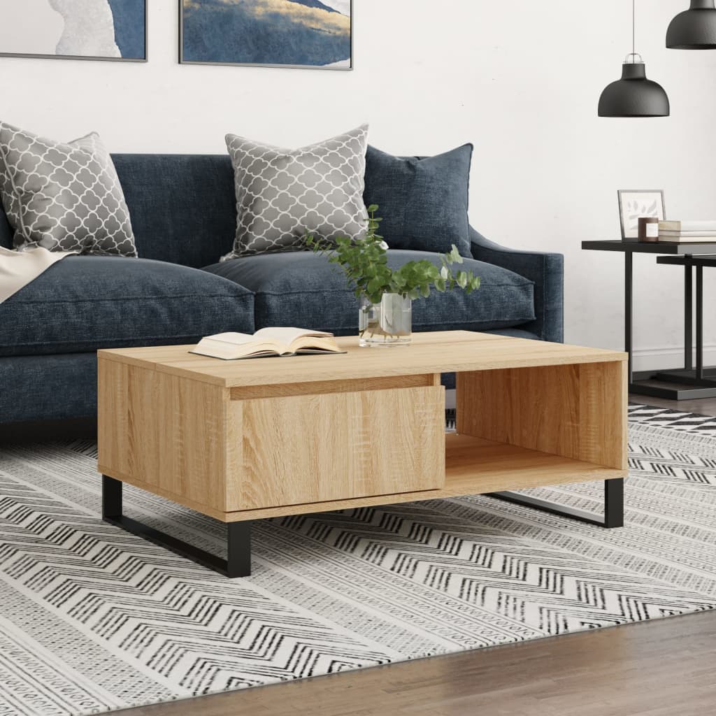 Salongbord sonoma eik 90x60x35 cm konstruert tre