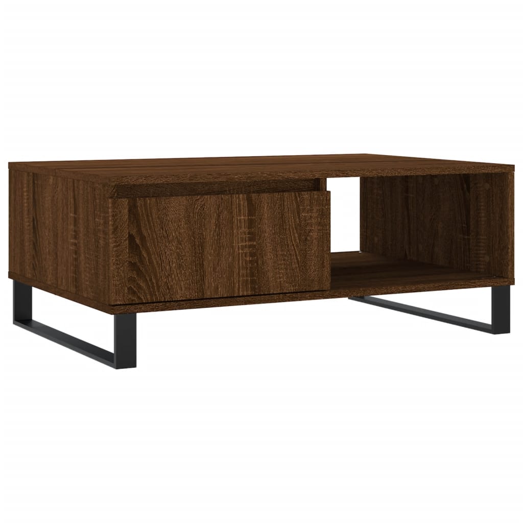 Salongbord brun eik 90x60x35 cm konstruert tre