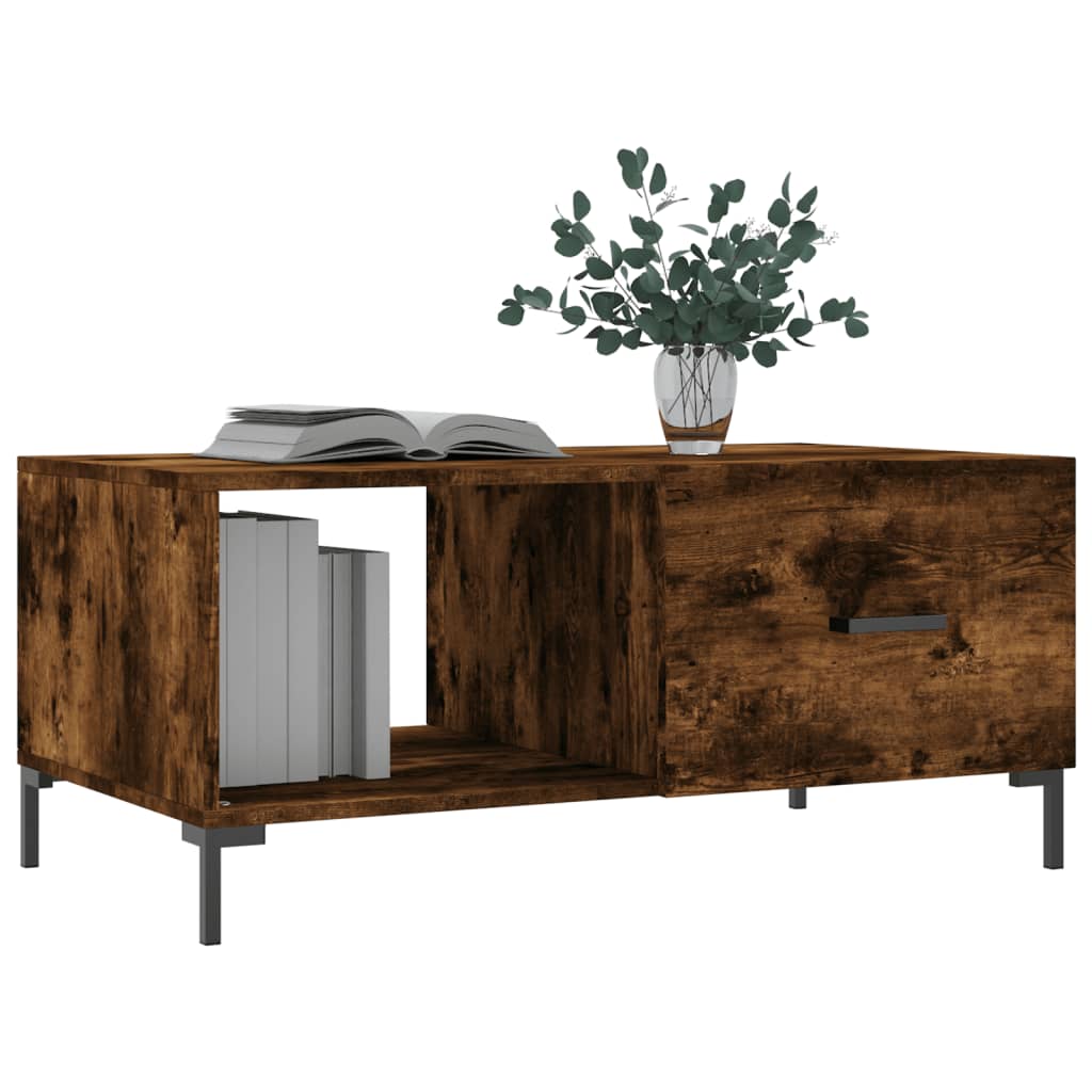 Salongbord røkt eik 90x50x40 cm konstruert tre