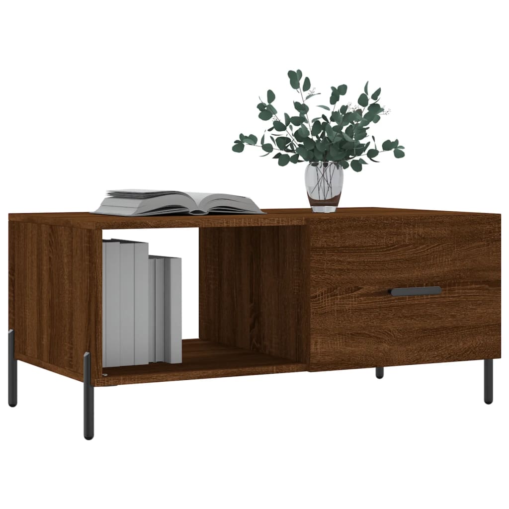 Salongbord brun eik 90x50x40 cm konstruert tre