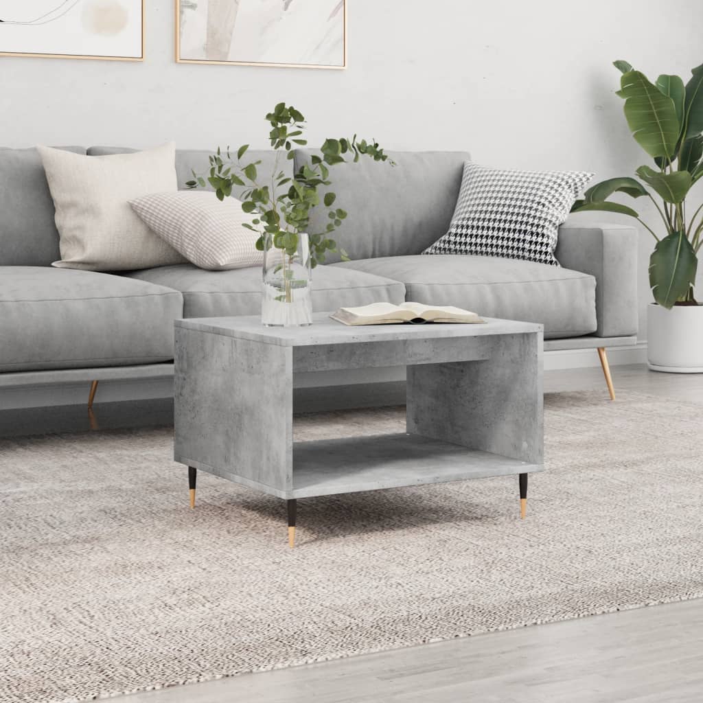 Salongbord betonggrå 60x50x40 cm konstruert tre