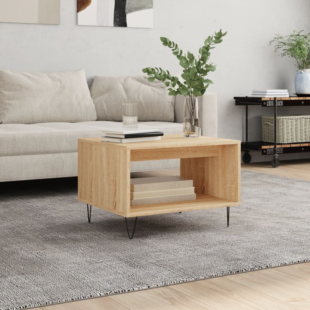 Salongbord sonoma eik 60x50x40 cm konstruert tre