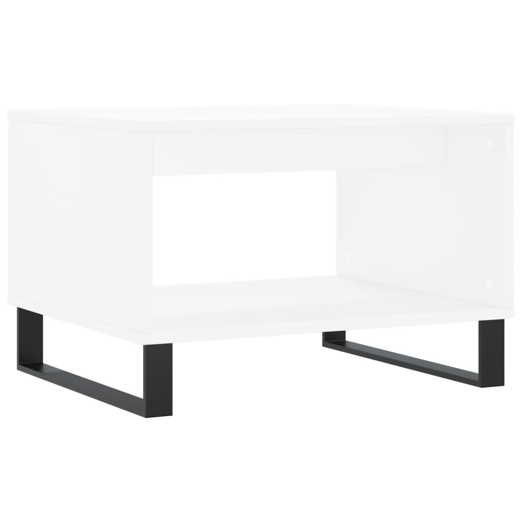 Salongbord hvit 60x50x40 cm konstruert tre