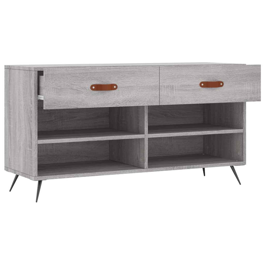 Skoskap grå sonoma 102x35x55 cm konstruert tre