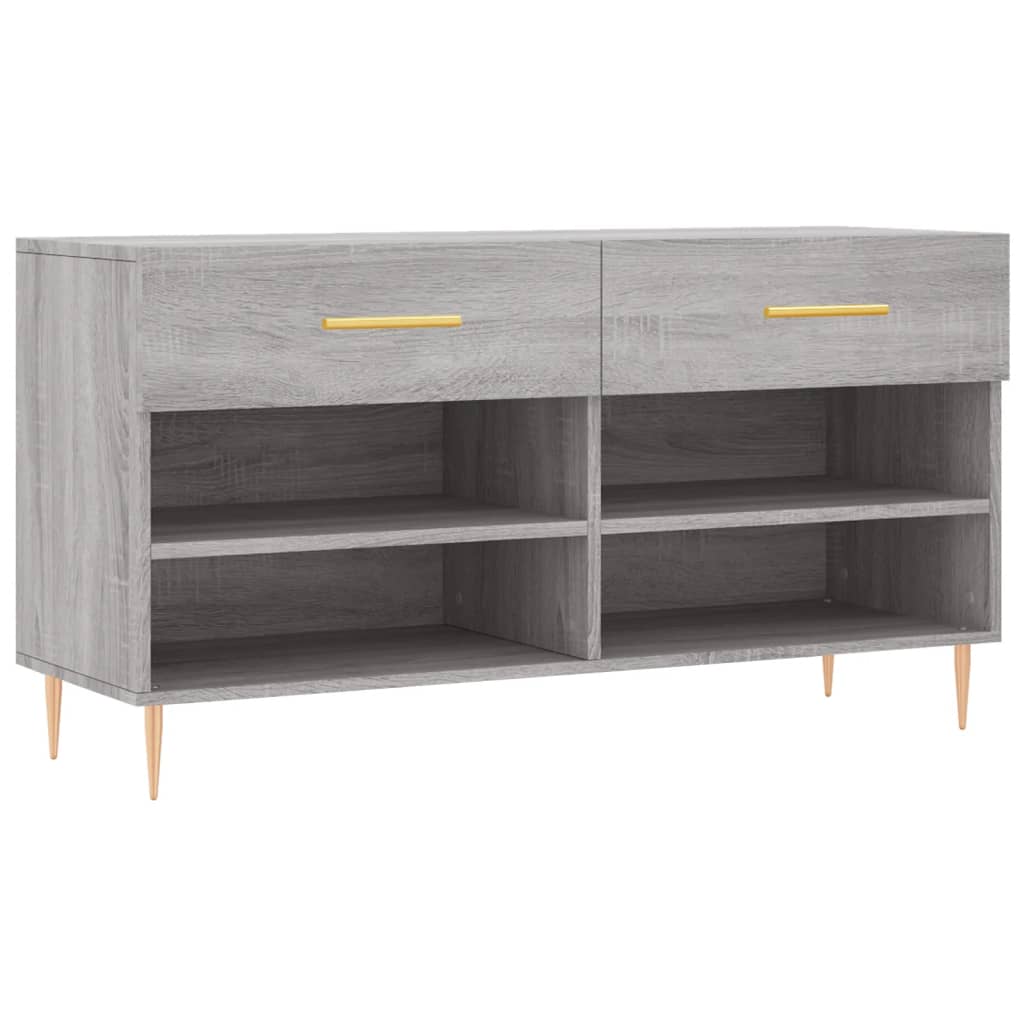Skoskap grå sonoma 102x35x55 cm konstruert tre