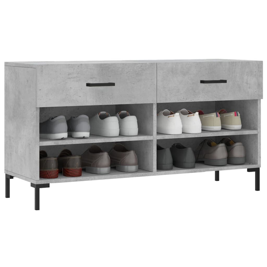 Skobenk betonggrå 102x35x55 cm konstruert tre