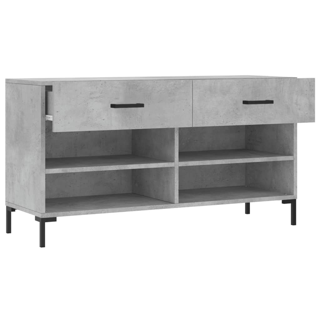 Skobenk betonggrå 102x35x55 cm konstruert tre