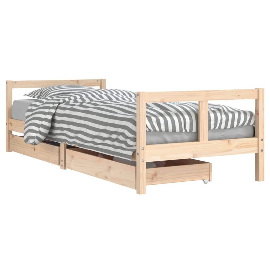 Barnesengeramme med skuffer 80x200 cm heltre furu