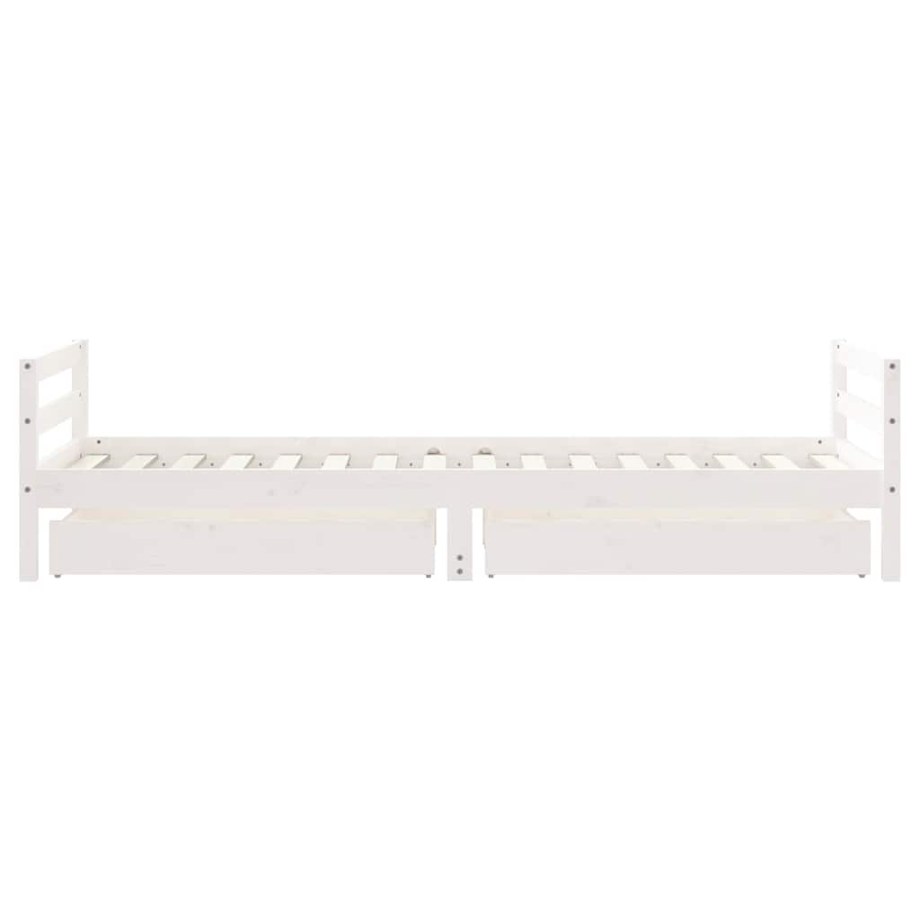 Barnesengeramme med skuffer hvit 80x200 cm heltre furu