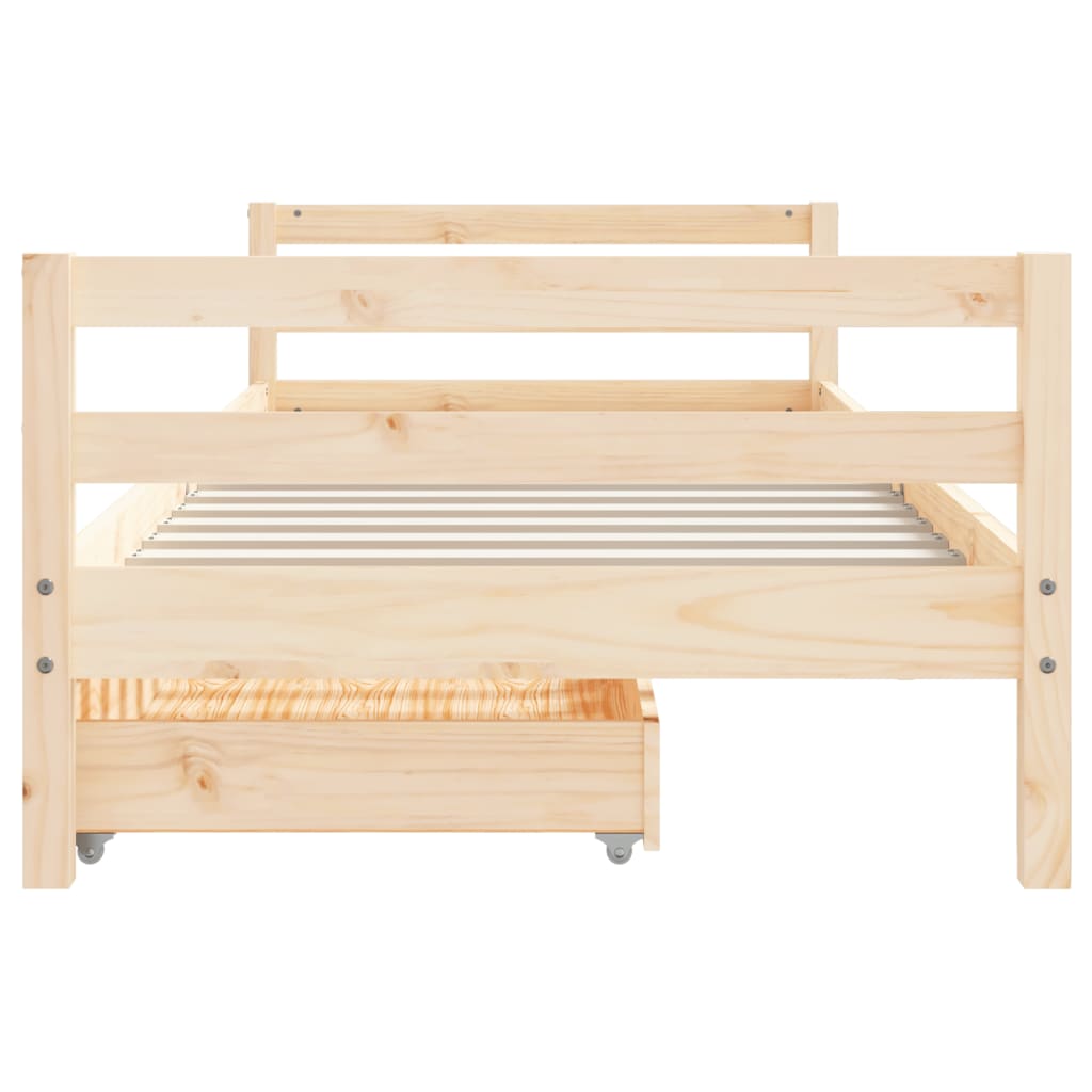 Barnesengeramme med skuffer svart 90x200 cm heltre furu