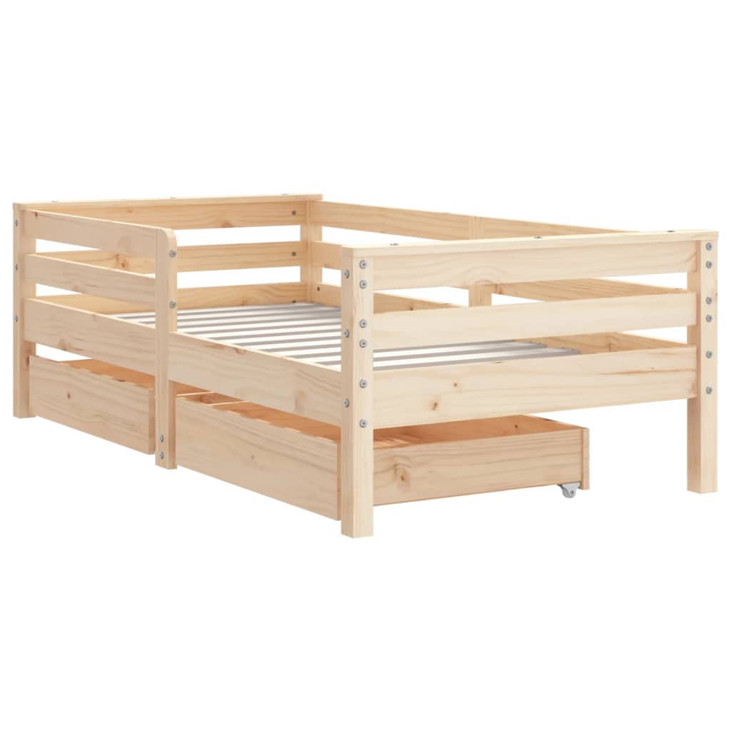 Barnesengeramme med skuffer 70x140 cm heltre furu