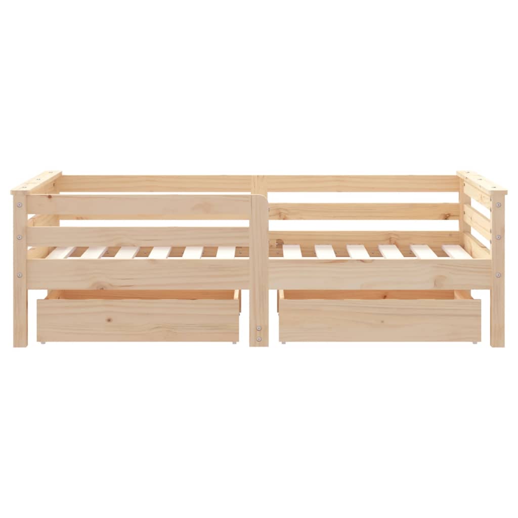 Barnesengeramme med skuffer 70x140 cm heltre furu