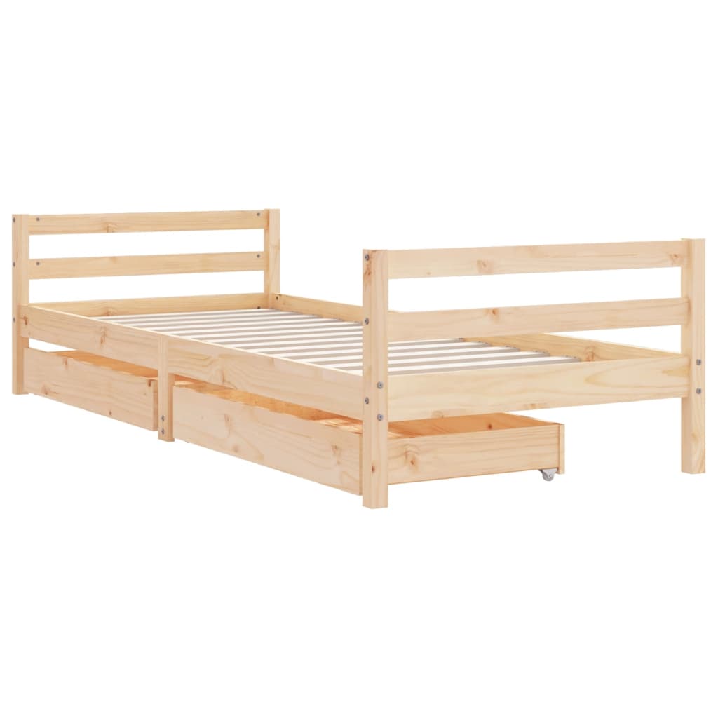 Barnesengeramme med skuffer 90x190 cm heltre furu