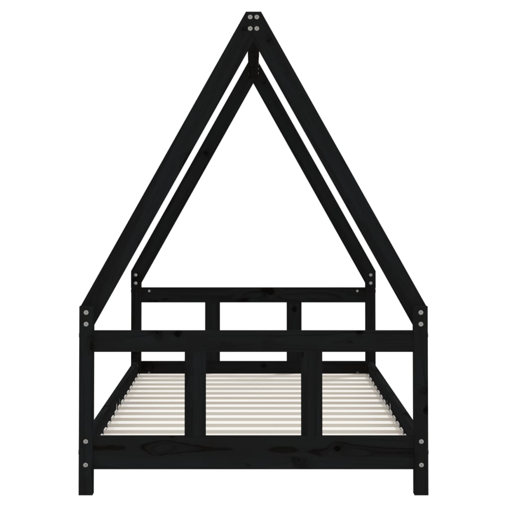 Barnesengeramme svart 90x190 cm heltre furu
