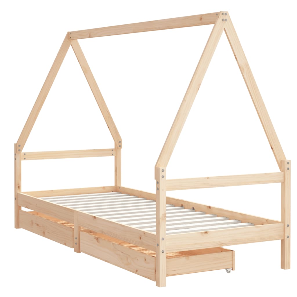 Barnesengeramme med skuffer 80x200 cm heltre furu