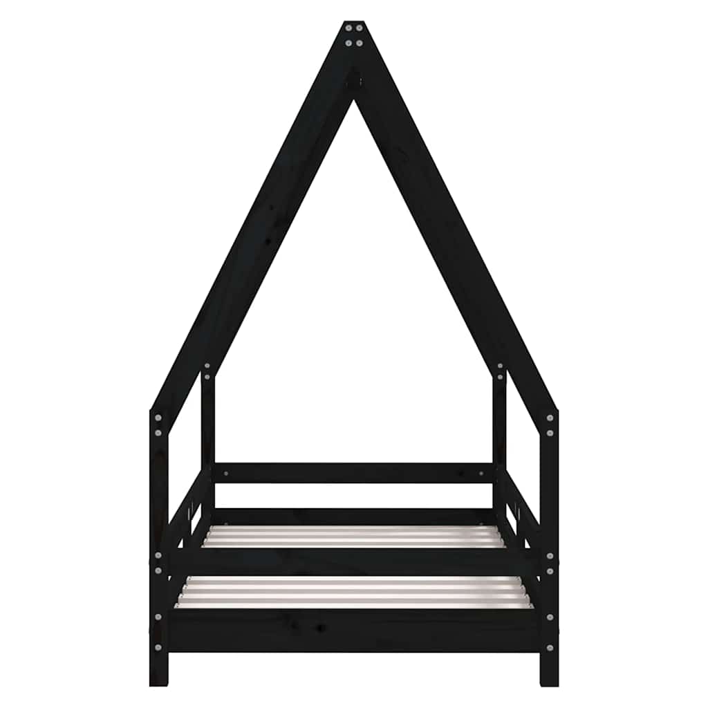 Barnesengeramme svart 80x160 cm heltre furu