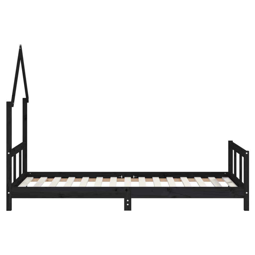 Barnesengeramme svart 90x190 cm heltre furu
