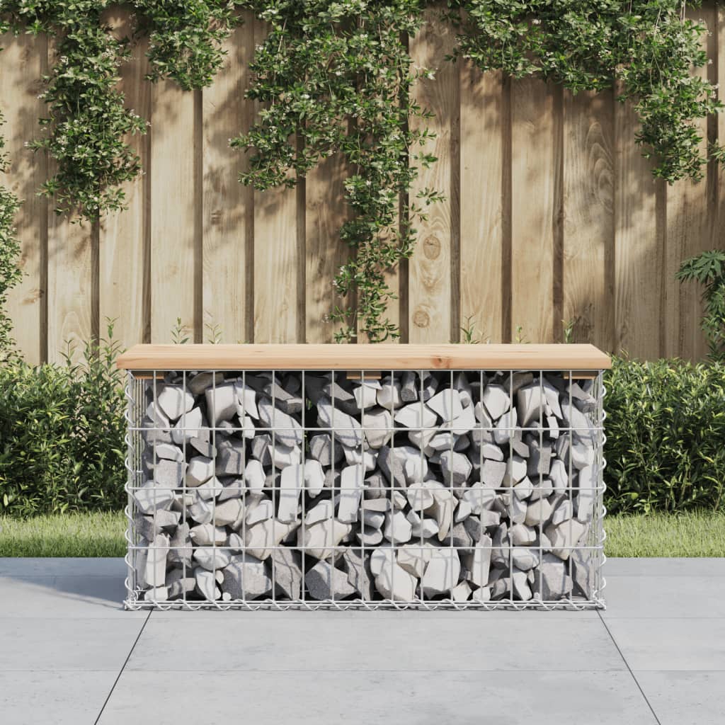 Hagebenk gabiondesign 83x31,5x42 cm heltre furu