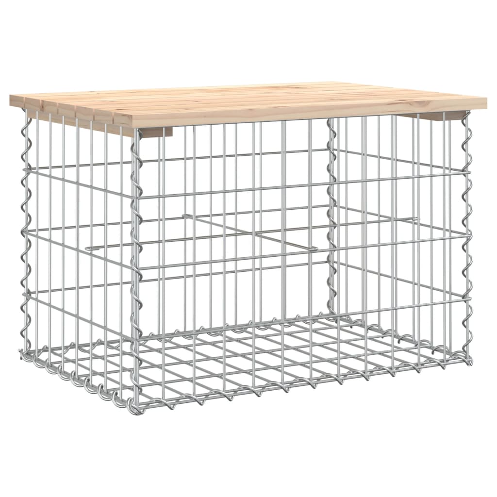 Hagebenk gabiondesign 63x44x42 cm heltre furu