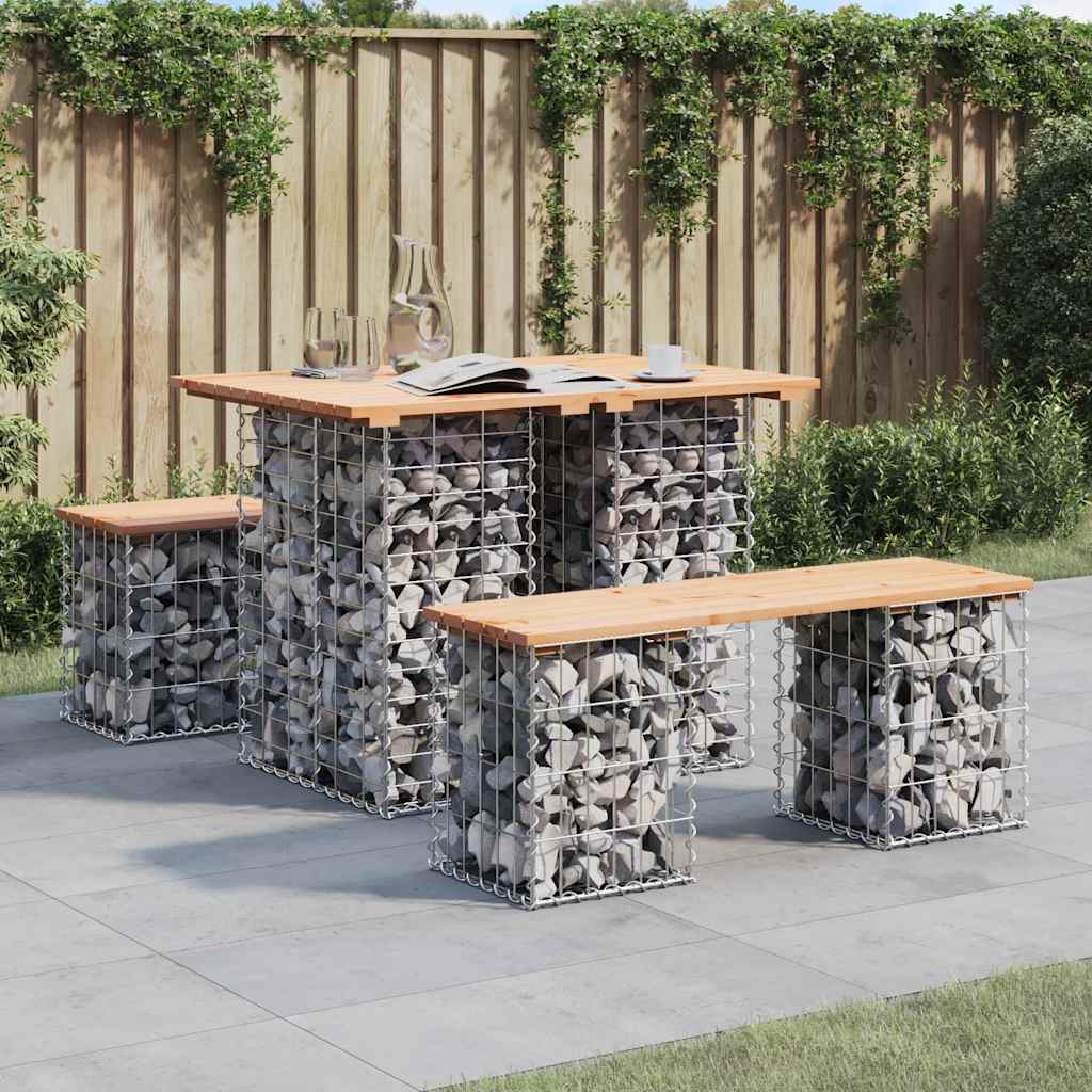 Hagebord gabiondesign 100x70x72 cm heltre furu