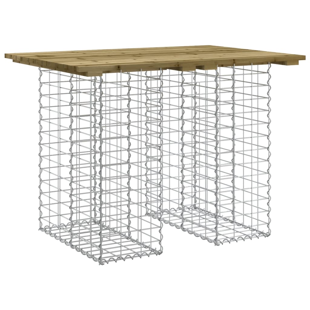 Hagebord gabiondesign 100x70x72 cm impregnert furu