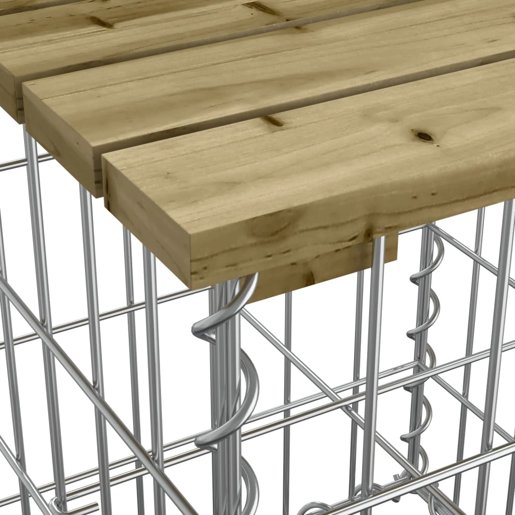 Hagebord gabiondesign 100x70x72 cm impregnert furu