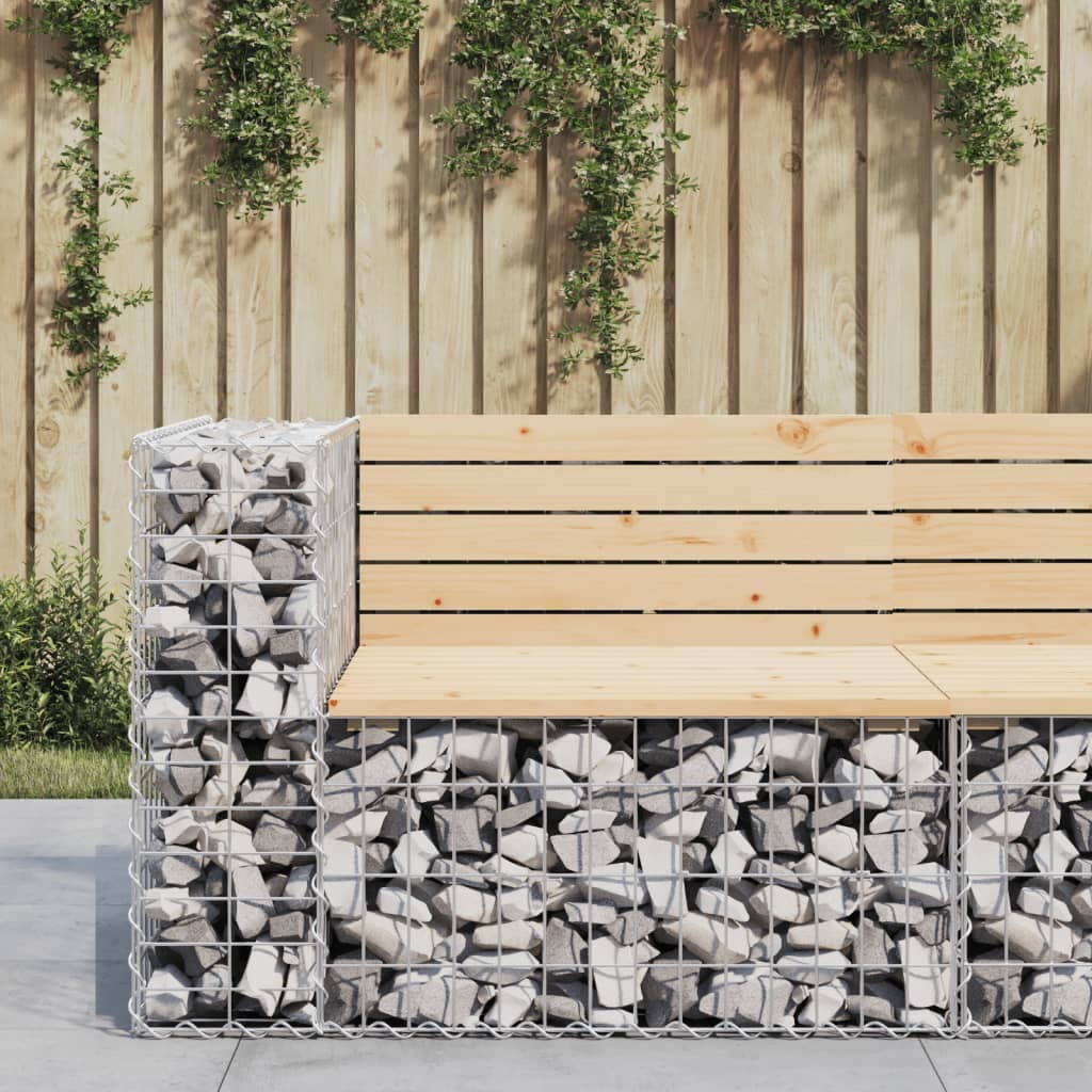 Hagebenk gabiondesign 92x71x65,5 cm heltre furu vidaXL