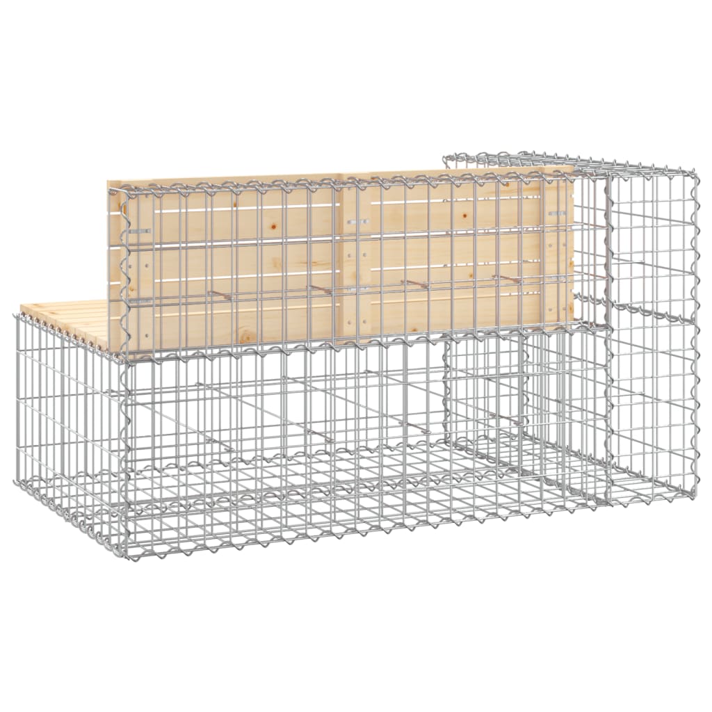 Hagebenk gabiondesign 122x71x65,5 cm heltre furu