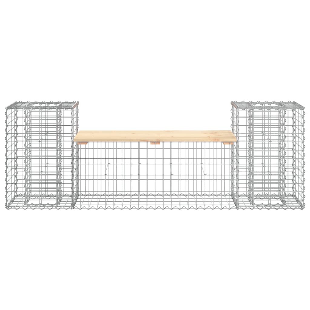 Hagebenk gabiondesign 183x41x60,5 cm heltre furu vidaXL