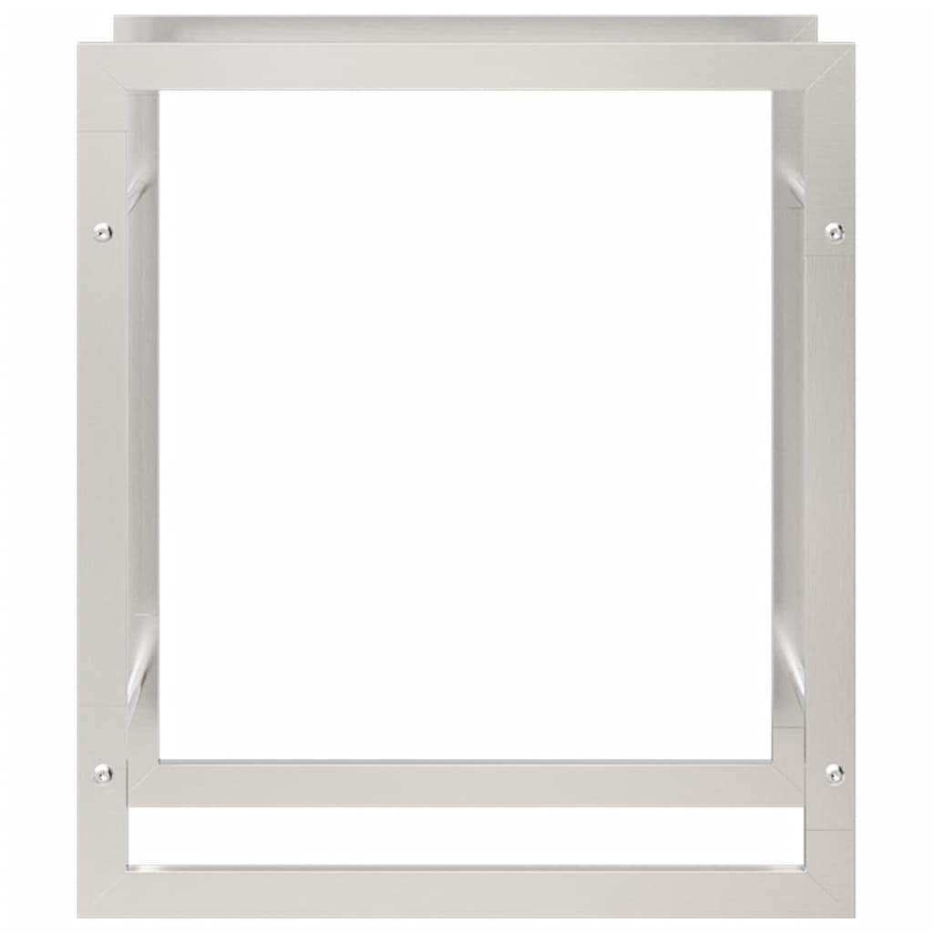 Vedstativ 50x28x56 cm rustfritt stål