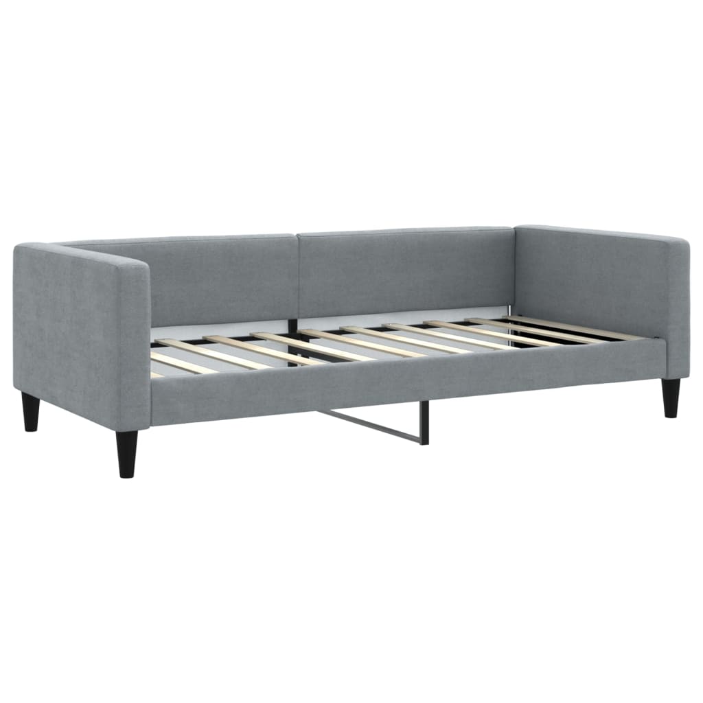 Uttrekkbar dagseng lysegrå 90x190 cm stoff