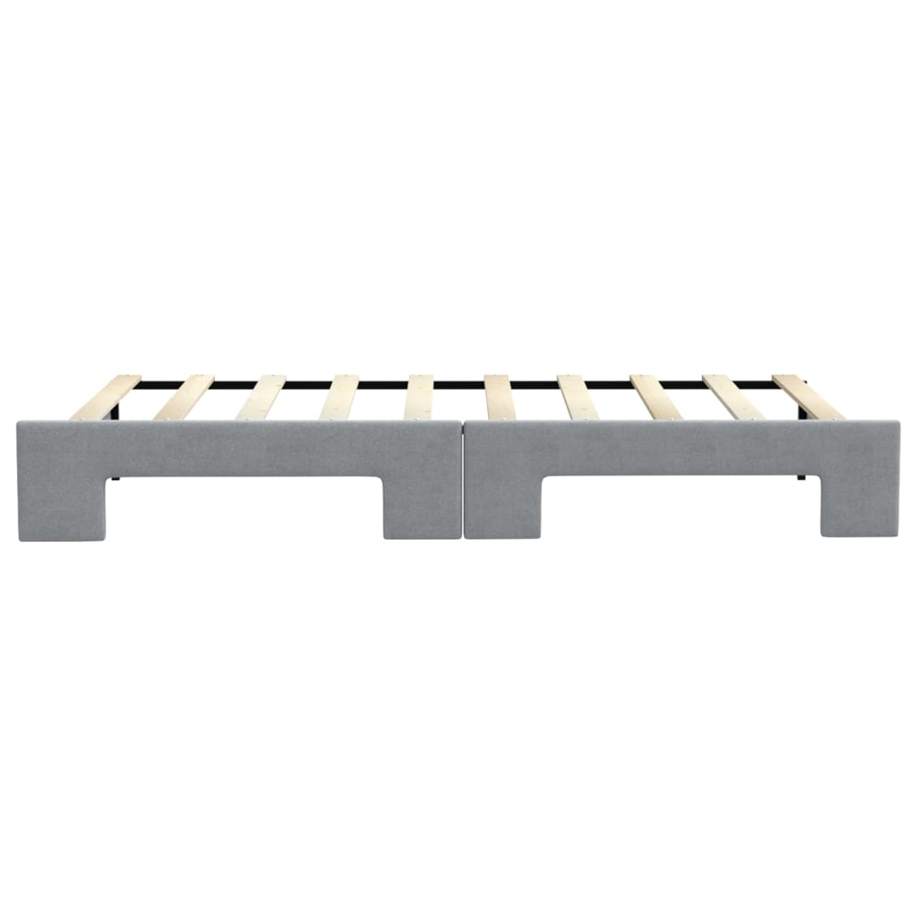 Uttrekkbar dagseng lysegrå 90x190 cm stoff