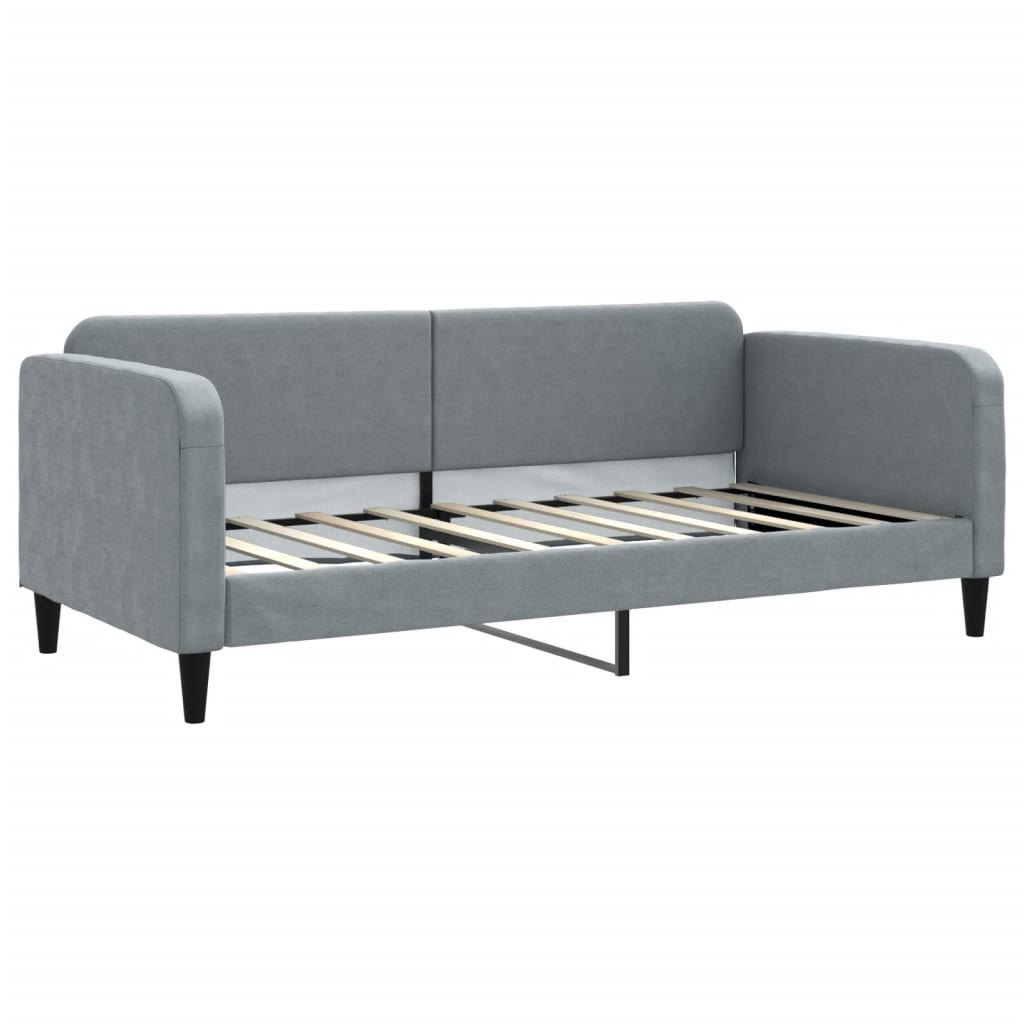 Uttrekkbar dagseng lysegrå 90x190 cm stoff