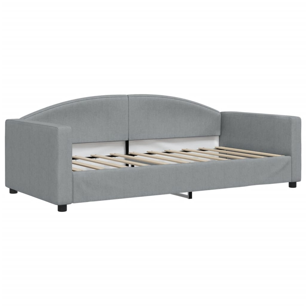 Uttrekkbar dagseng lysegrå 90x190 cm stoff